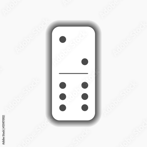 Domino white. two and six on isolated background