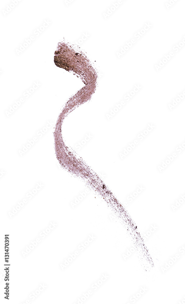 Brown color eyeshadow with glitter stroke on background Brown color eyeshadow with glitter stroke on background