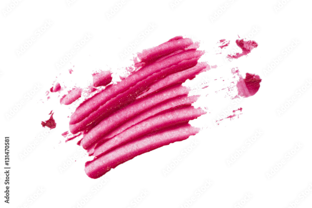 Smudged red color lipstick on background Smudged red color lipstick on background