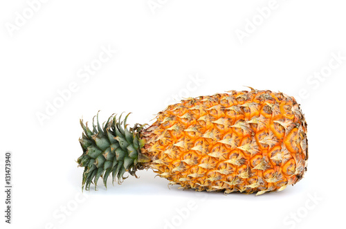 Ripe fruit pineapple on white background