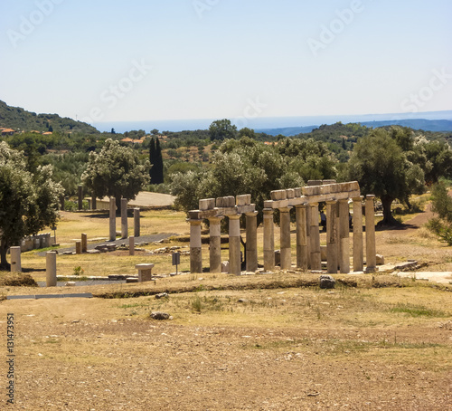 Temple Ruins at Ancient Messini, Messinia, Peloponnese, Greece