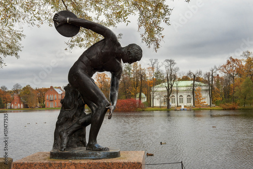 discus thrower statue in Tsarskoye Selo (Pushkin), Saint-Petersburg