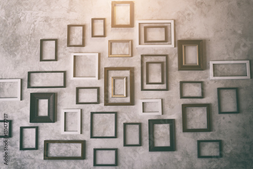 Frame mounted to the wall