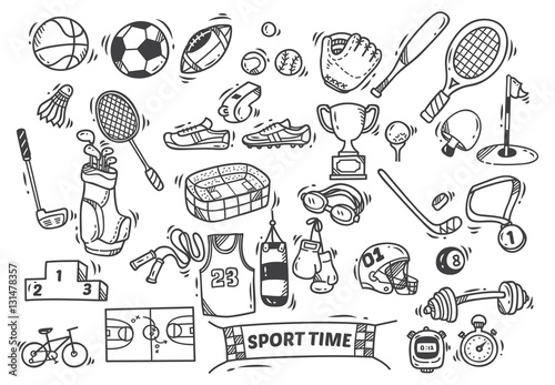 Fototapeta Doodle o tematyce sportowej