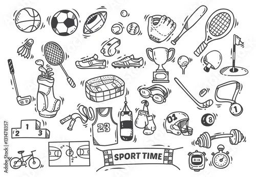 Obraz doodle o tematyce sportowej