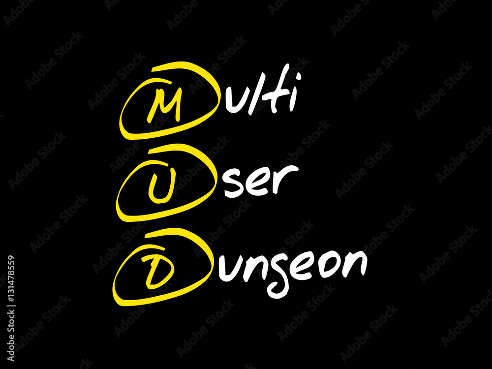 MUD Multi User Dungeon, acronym concept MUD Multi User Dungeon, acronym concept
