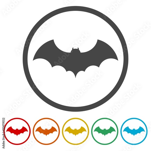 Bat icon sticker set 