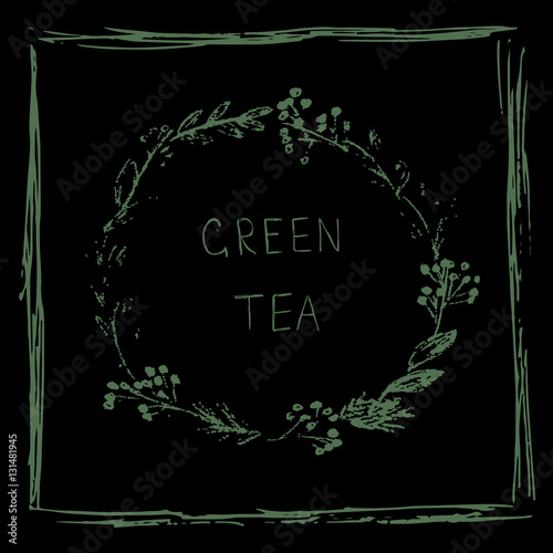 Green Tea vintage vector