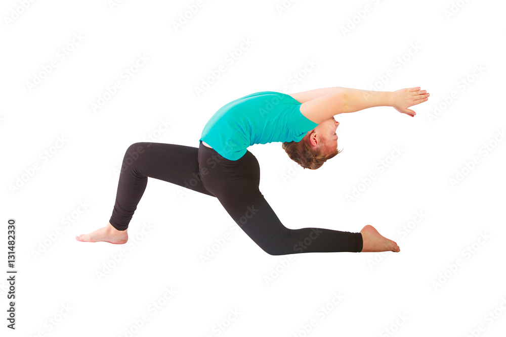 beautiful woman doing yoguna white background beautiful woman doing yoguna white background