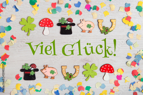 Hintergrund mit Glückssymbolen-Viel Glück