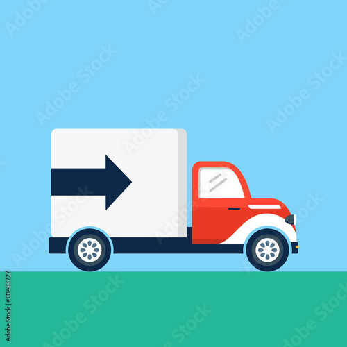Delivery truck vector illustration.