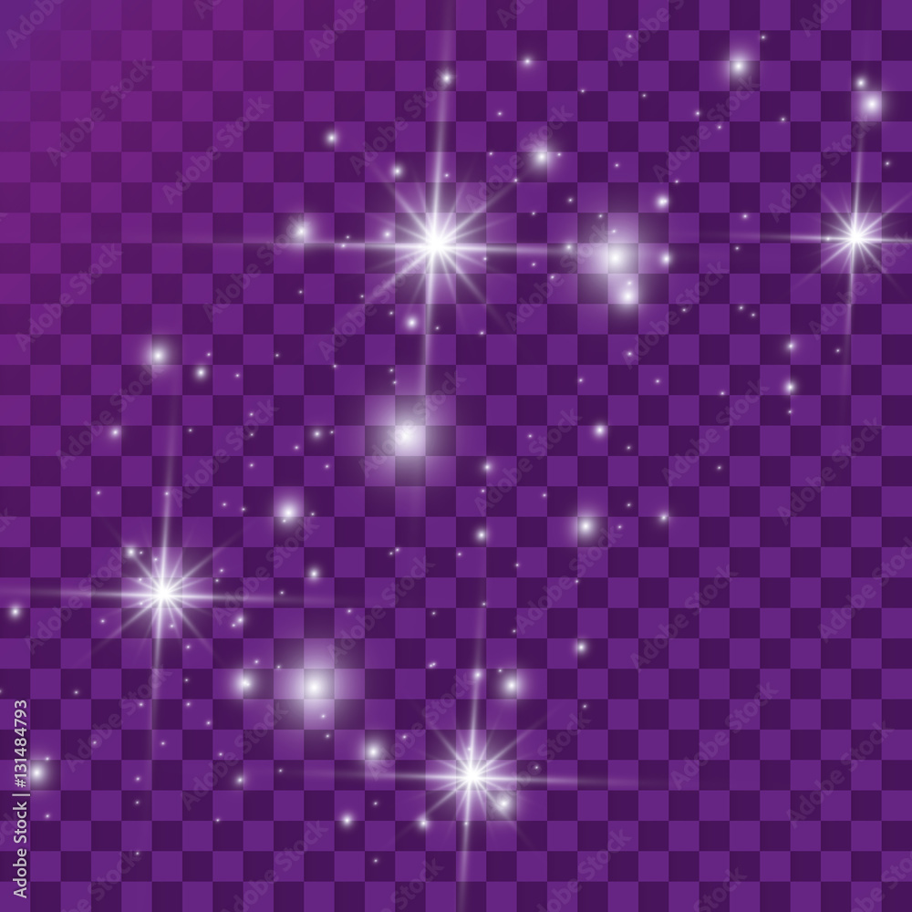 Set of Vector glowing light effect stars bursts with sparkles on transparent background. Transparent stars. Set of Vector glowing light effect stars bursts with sparkles on transparent background. Transparent stars.