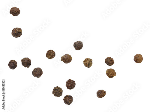 black pepper in bulk isolated on white background with clipping path