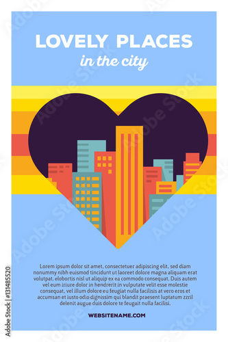 Vector creative colorful illustration of modern bright big city