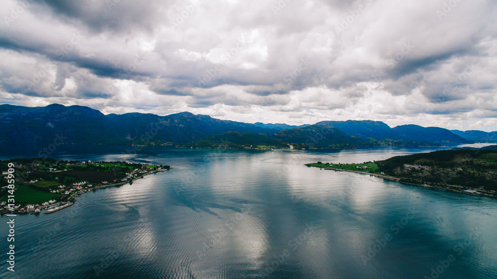 Norway, aerial photos, landscape, sea, mountains,