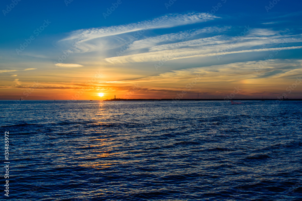 Beautiful sunset on the sea