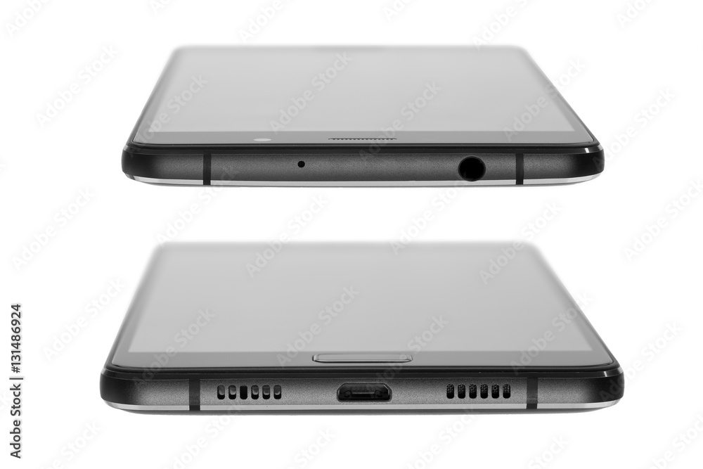 smartphone top view and from below. smartphone top view and from below.
