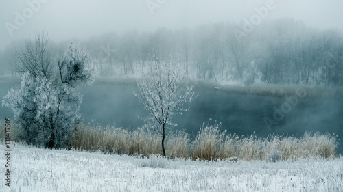 Cold winter morning by the river
