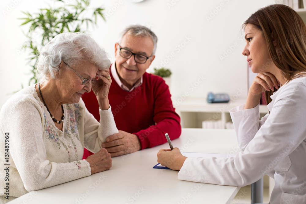 Senior couple on consultation with a doctor Senior couple on consultation with a doctor