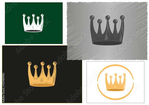 the crown is drawn with a pencil