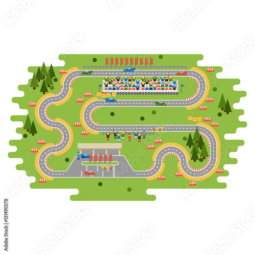 Race track curve road