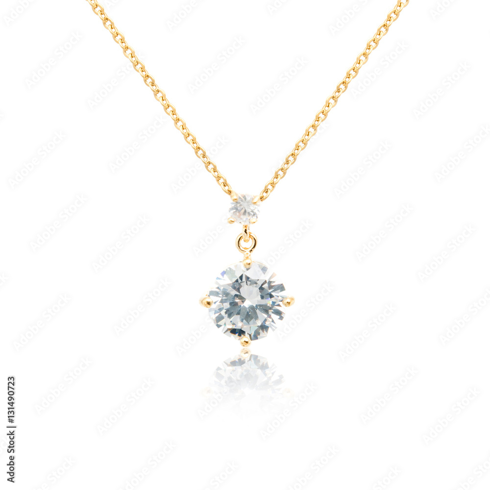 Golden pendant isolated on white Golden pendant isolated on white