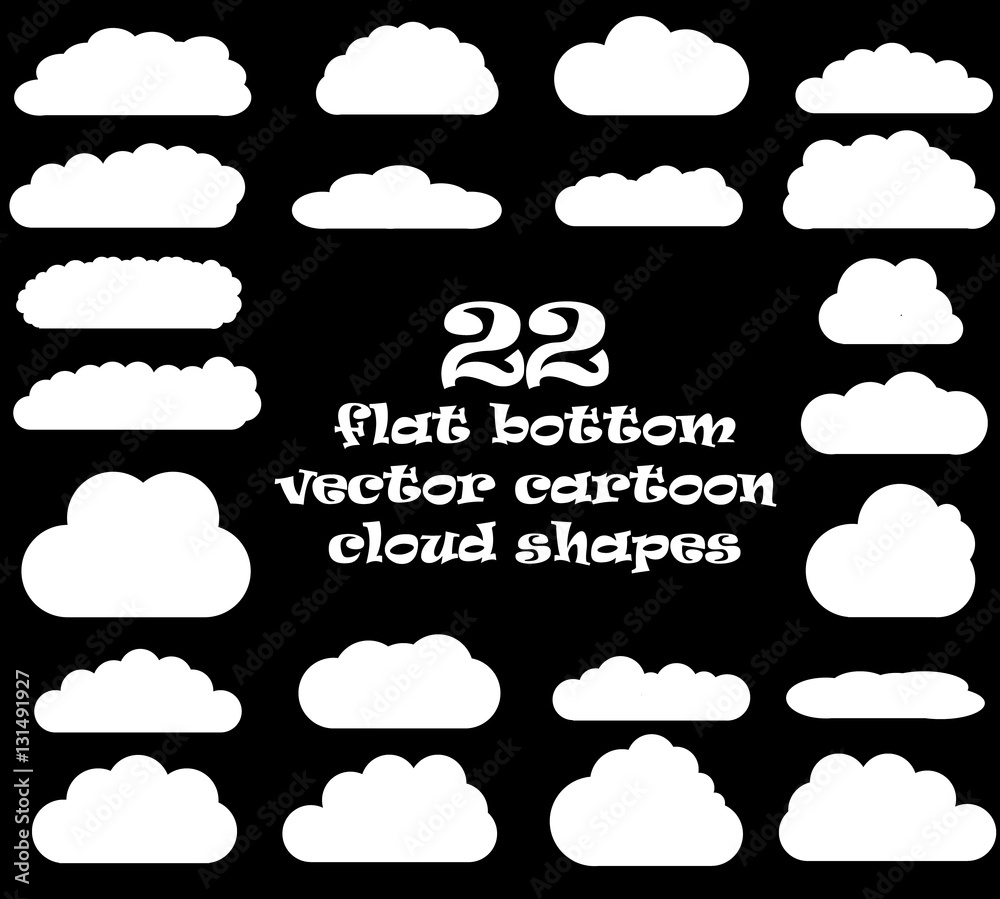 Obraz premium Cloud vector icons isolated over black background