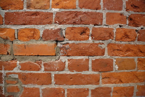 The idea of design embossed wall of an old brick textured