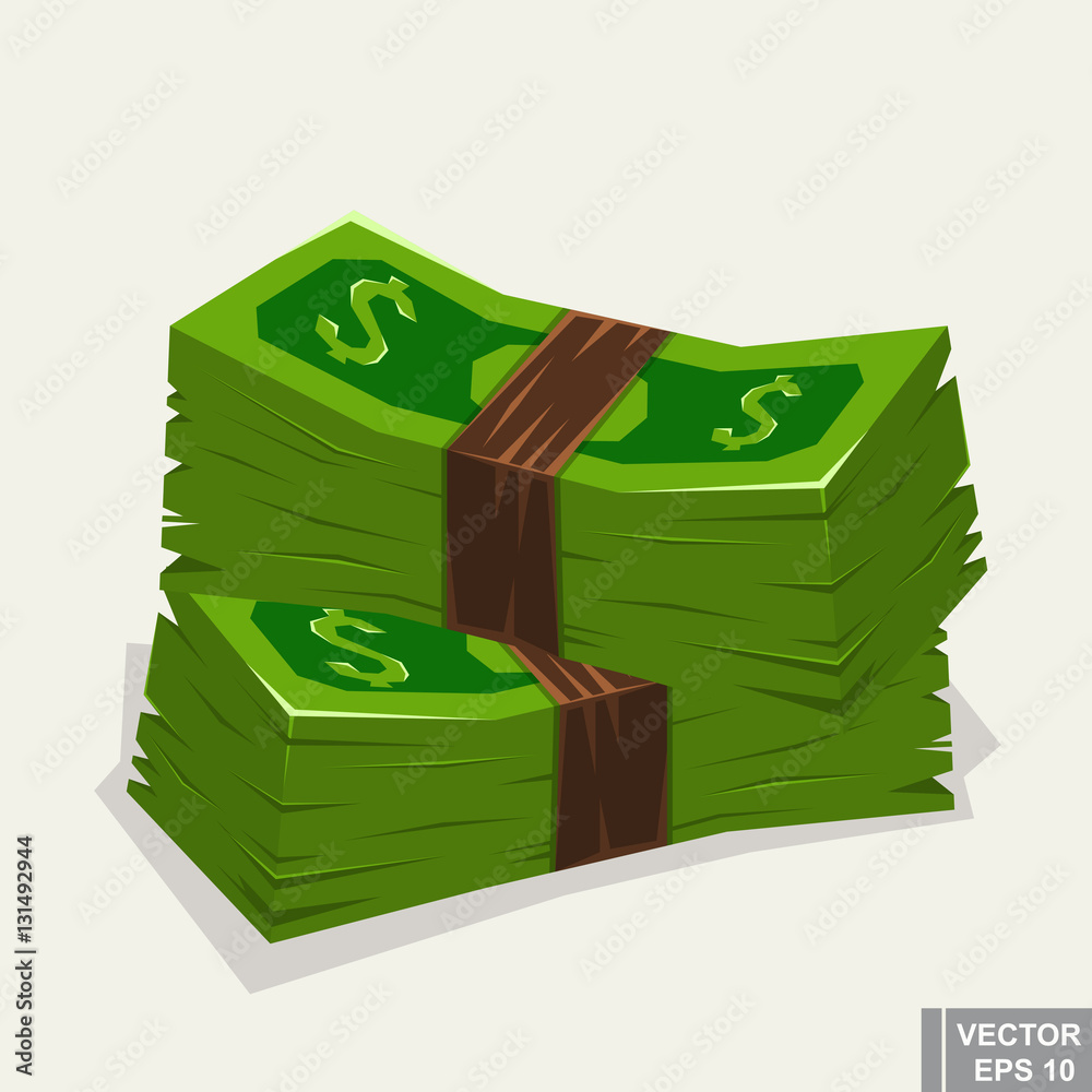 cartoon money cash stack bundles vector illustration Stock Vector | Adobe  Stock
