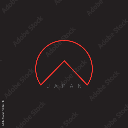 Vector Japan icon. Abstract Japan logo