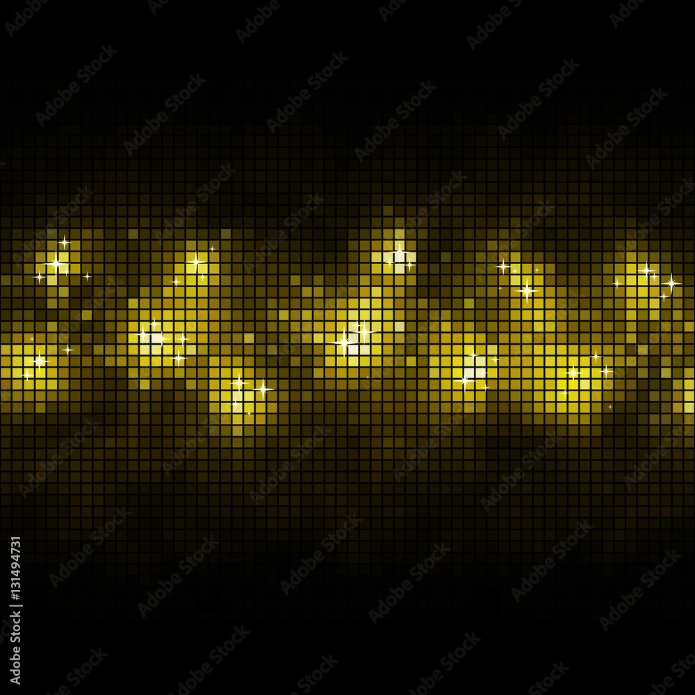 Abstract gold mosaic stripe with black copy space vector backgro
