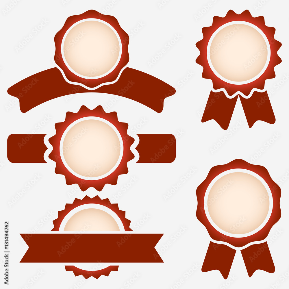Blank quality red cut labels vector template. Blank quality red cut labels vector template.