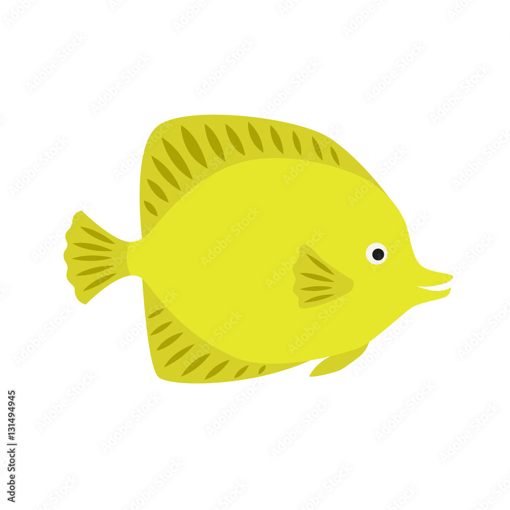 lemon yellow fish. bright ocean fish