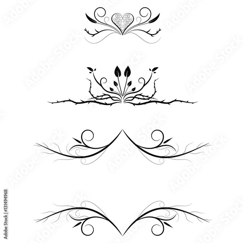 floral heart separator vector