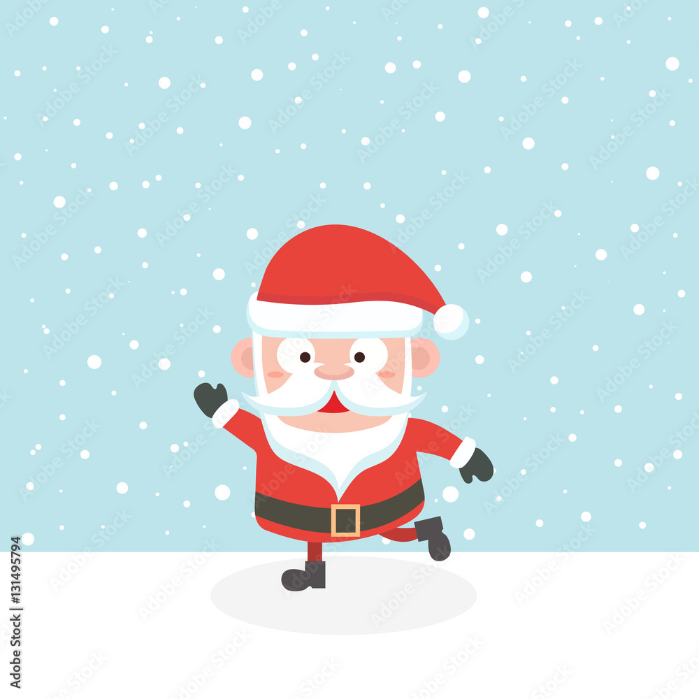 Santa in snow. Santa in snow.