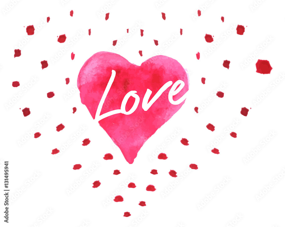 custom made wallpaper toronto digitalСердце акварелью.