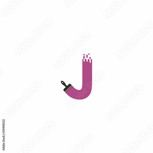 Letter J paint Logo