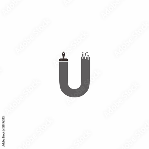 Letter U paint Logo