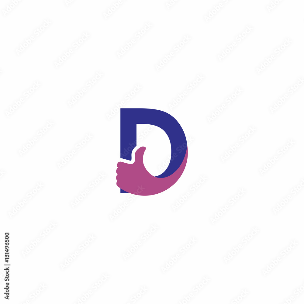 letter D thumb logo Stock Vector | Adobe Stock