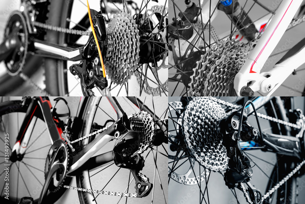Fototapeta premium A selection frame bike parts veloservis