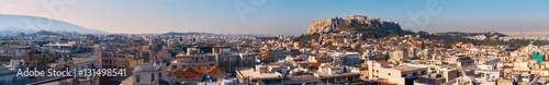 Panoramic view of Athens and the Acropolis from the top point