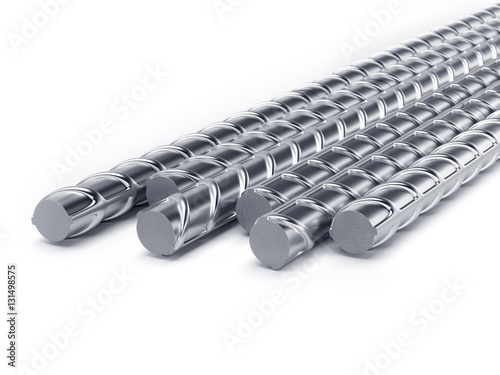 Fototapeta Naklejka Na Ścianę i Meble -  Reinforcement bars stack isolated