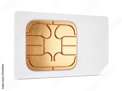 White SIM card 3d isolated