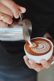 coffee latte art  in coffee shop