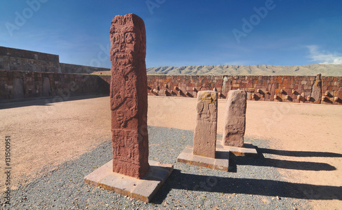 Tiwanaku, Tiahuanaco or Tiahuanacu -  Pre-Columbian archaeological site in western Bolivia.
 photo