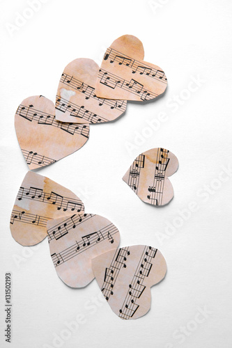Paper hearts with music not...