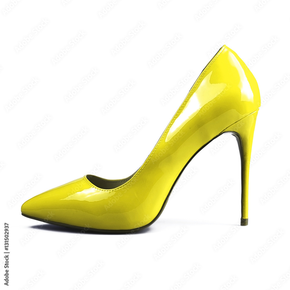 pair of yellow women's shoes pair of yellow women's shoes