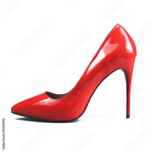 pair of red women's shoes