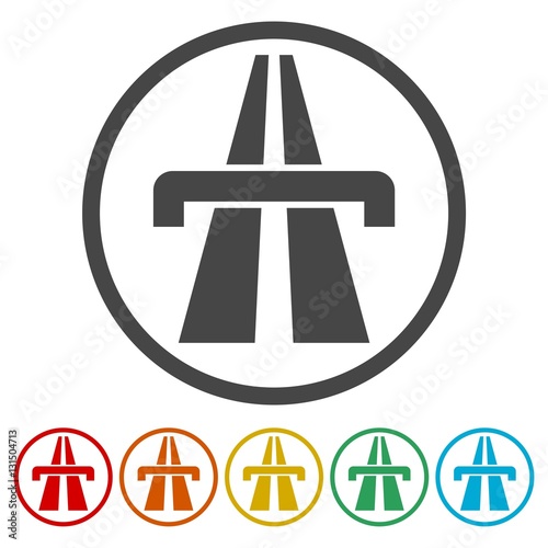 Highway icons set 