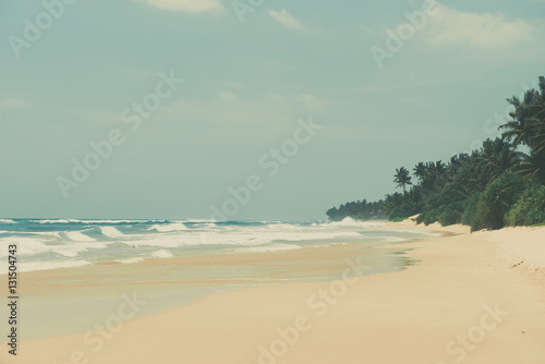 Tropical beach  vintage color stylized